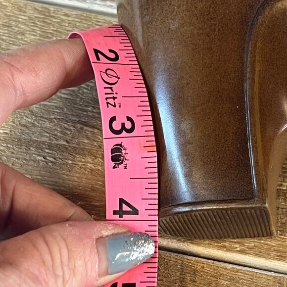 AEROSOLES Open Toe Brown Leather Chunky Block Heel Sandals Sz 8.5 - Picture 14 of 14